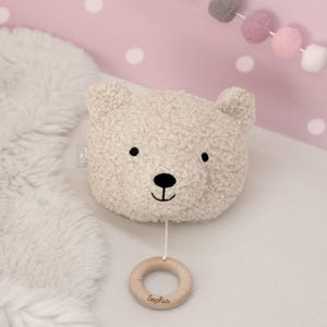 Personalisierte Spieluhr Jollein Plüschteddy, Geschenk zur Geburt, Baby Spielzeug, Babygeschenk mit Namen, Kindergeschenk, 1. Geburtstag