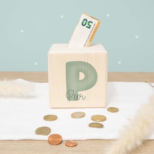 Personalized wooden money box letter birthday gift school enrollment gift wooden money box for birth hellomini mint