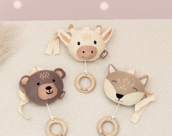 Carillon personalizzato Jollein Animals, regalo di nascita, giocattolo per neonati, regalo per neonati con nome, regalo per bambini, regalo per il 1° compleanno