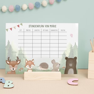 Einschulung, Stundenplan personalisiert Acrylglas weiß, Stundenplan abwischbar, Schulanfang Geschenk, Stundenplan Mädchen, Stundenplan Junge