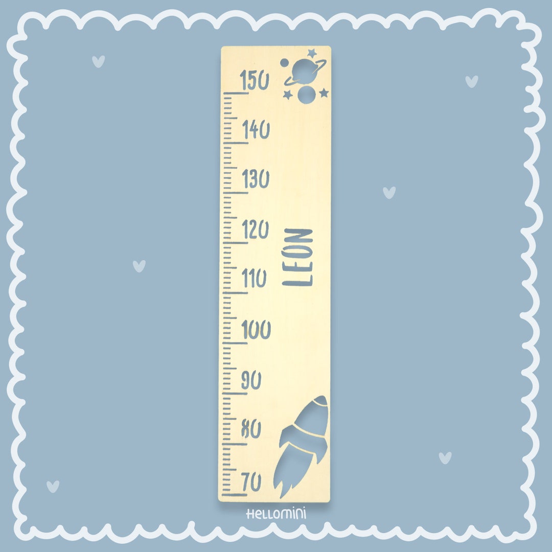 Holz Messlatte Kinder - Größentabelle 60-210cm Für Kinderzimmer Wanddekoration