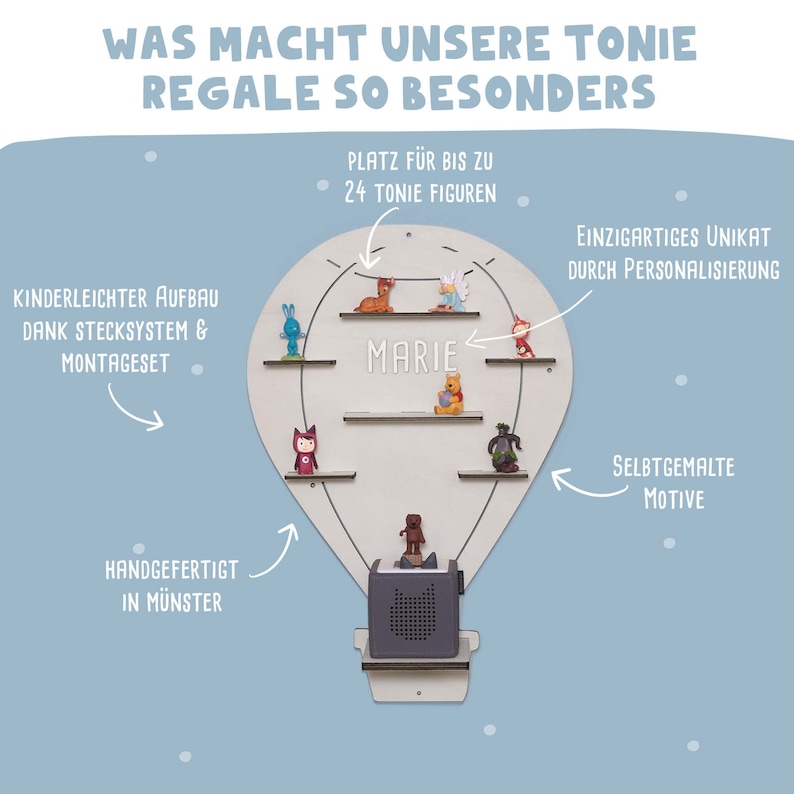 Handgefertigt in Münster, Platz für bis zu 24 Tonie Figuren