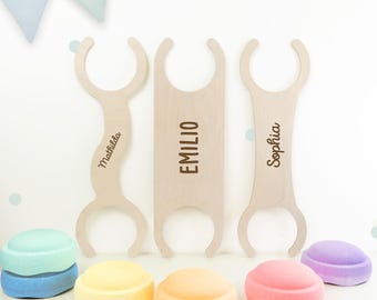 Personalized activity bridge for Stapelstein® classic, wooden adventure bridge with engraving, birthday gift, children's gift, hellomini