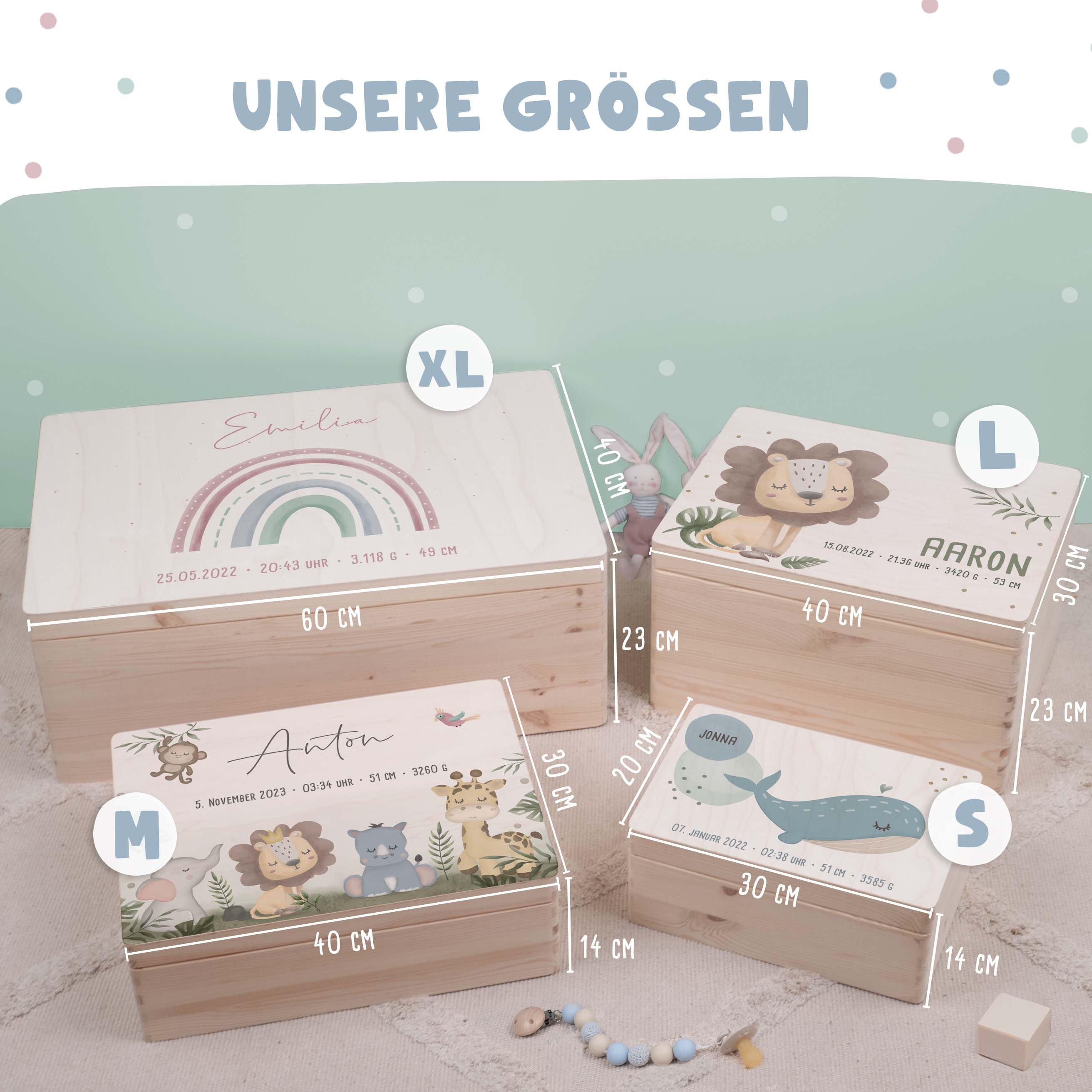 Scatola Ricordi Blu 34x23x14cm - Per Compleanni, Natale E Battesimi - Foto 2