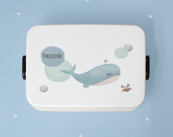 Mepal personalized lunch box large, lunch box for children, bento box, children's gift for school enrollment, daycare, school, with name, whale motif