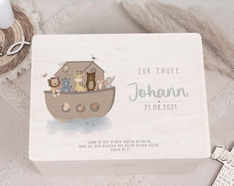 Personalisierte Erinnerungskiste Aquarell -  Geschenk zur Taufe - Taufgeschenk - Erinnerungsbox mit Namen - verschiedene Motive - hellomini