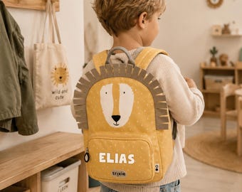 Personalized Trixie children's backpack with name | Backpack for kindergarten & daycare | Mr. Dino, Lion, Cat, Butterfly | Gift for starting daycare