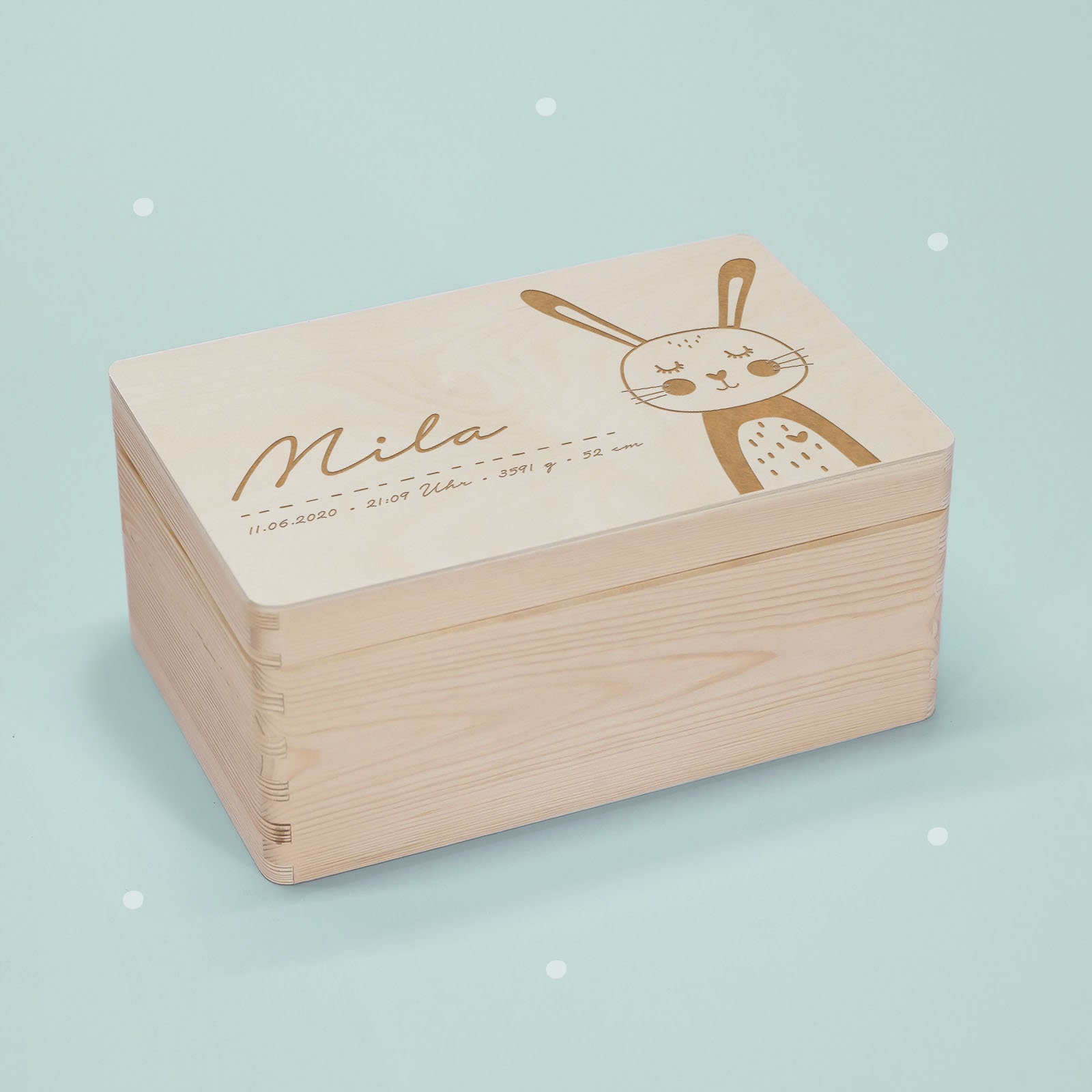 Boîte à Souvenirs Personnalisée Bébé, Bois, Boîte en Nom Gravé Rangement Enfants Cadeau Pour La Nais