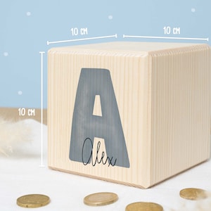 Personalized wooden money box letter birthday gift school enrollment gift wooden money box for birth hellomini image 6