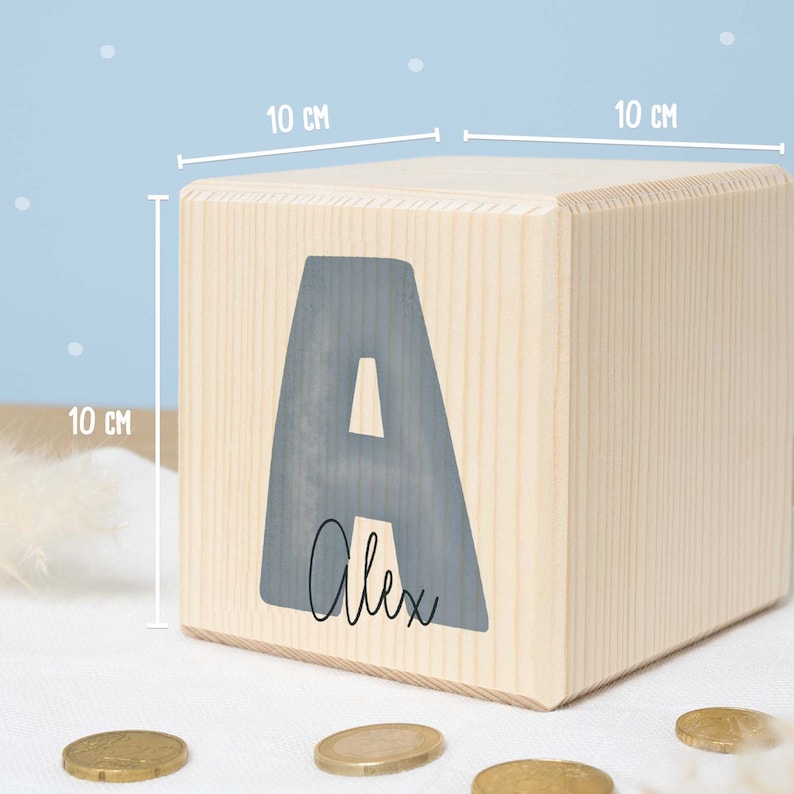 Personalized wooden money box letter birthday gift school enrollment gift wooden money box for birth hellomini image 6