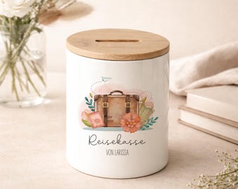Personalized ceramic money box for adults, gift for saving for the next trip, piggy bank, birthday gift for girlfriend/boyfriend