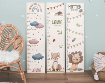 Personalisierte Messlatte für Kinder aus Holz, Messleiste 70cm - 140cm mit Wunschmotiv, Kinderzimmer Deko, Wanddeko, Ostergeschenk Kind