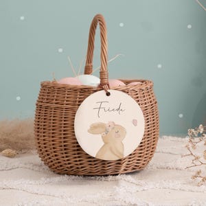 Easter basket for children personalized - wicker basket for Easter with name tag - Easter decoration - Easter bag - Easter gift for girls