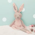 Personalized cuddly toy rabbit Jollein Pink, plush toy, gift for newborn, baby toy, baby present, stuffed animal, 1st birthday product logo