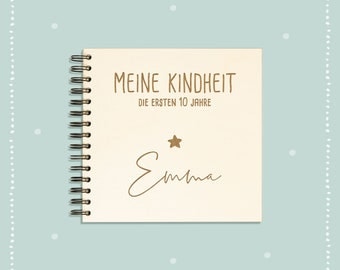 Personalisiertes Kinderbuch - meine Kindheit die ersten 10 Jahre - Personalisiertes Erinnerungsbuch für Kinder - Erinnerungsbuch Kinder