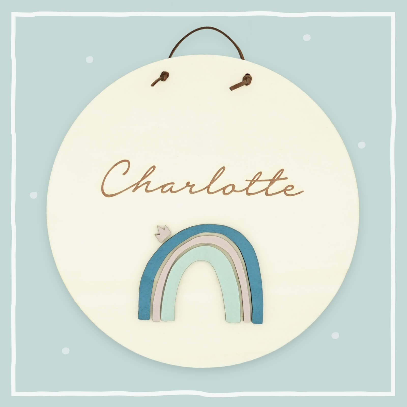 Nom de Nom Personnalisé Bois, Panneau en Bois Nommé Arc-En-Ciel Couronne Chambre Enfant, Cadeau Bapt