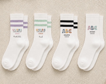 Personalisierte Socken zur Einschulung mit Name & Datum | Geschenk Schulanfang Mädchen Junge | Füllung Schultüte Schulkind | Schulanfang