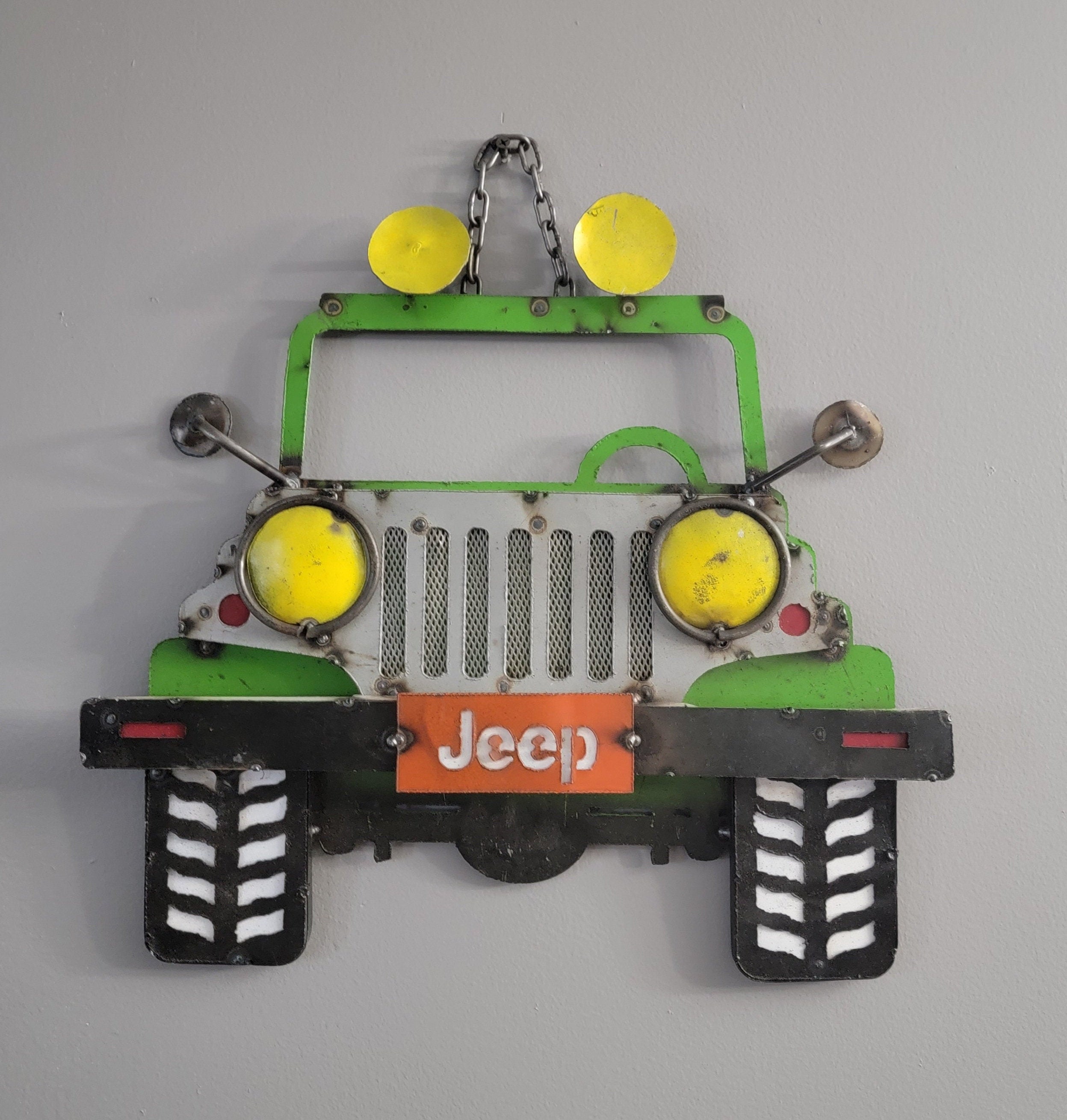 Jeep Metal Wall Decor Green/Orange Metal Wall Decor Metal Etsy