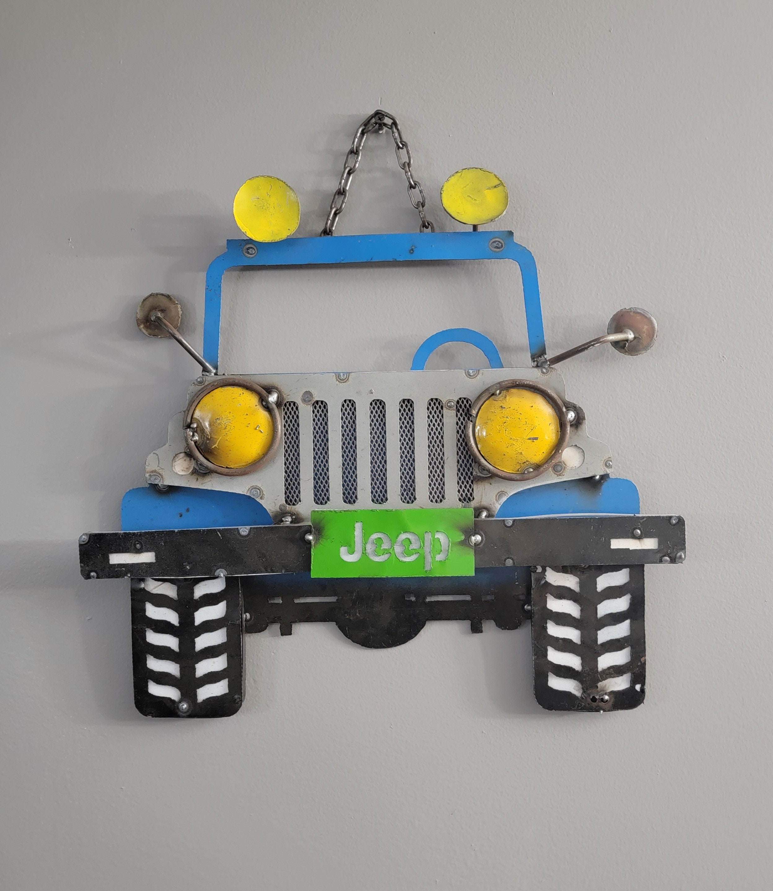 Jeep Metal Wall Decor Blue/Green Metal Wall Decor Metal Etsy