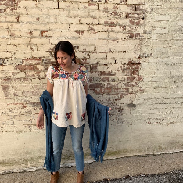 Mexican Embroidered Blouse
