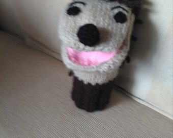 Knitted Hedgehog hand puppet