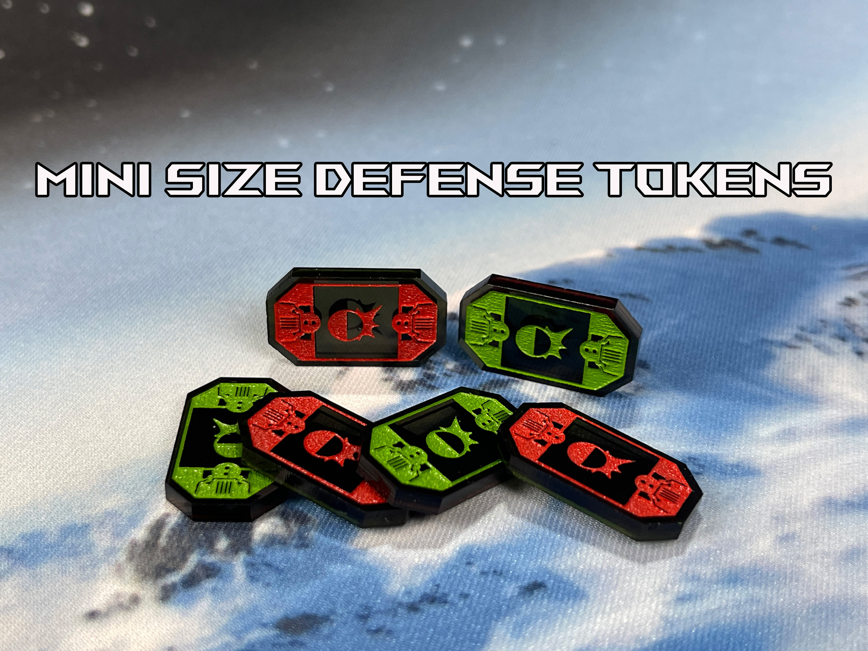 Mini Generic Defense Tokens for SW Armada - Laser Engraved and Cut Acrylic