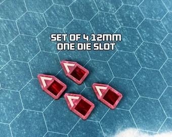 1 slot dice holders for 12mm dice - Set of 4 - 40k Wound Counter