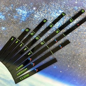 Full Set of Simple Range and Speed/Distance Rulers for SW Armada - Laser Engraved and Cut Acrylic