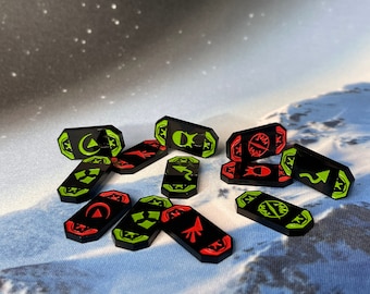 Defense Tokens with factions for SW Armada  Laser Engraved and Cut Acrylic