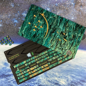 Nebula Template tray, Ruler Set, and insert tokens for maneuver tools for SW Armada.