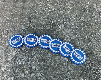28mm Battle Shock acrylic tokens in a set of 6 for AoS, 40k
