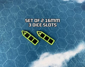 3 slot dice holders for 16mm dice - Set of 2 - 40k Wound Counter