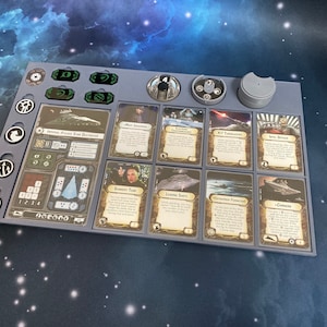 3D Printed 8 Slot Tray Command Card Tray for SW Armada, fits sleeved cards & unsleeved cards