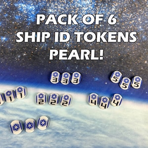 Set of 6 Main Ship ID Token Set with Pearl For SW Armada Laser Engraved and Cut Acrylic