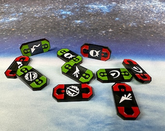 Defense Tokens Version 2 for SW Armada  Laser Engraved and Cut Acrylic