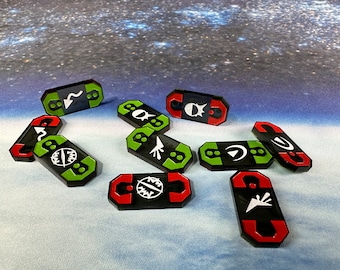 Defense Tokens Version 2 for SW Armada - Sold by Token - Laser Engraved and Cut Acrylic