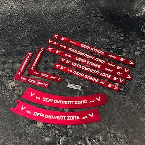 11th Edition Tabletop Set:  Deep Strike & Deployment Zone Markers  Rulers - Double Sided Acrylic Grimdark Wargaming Tools