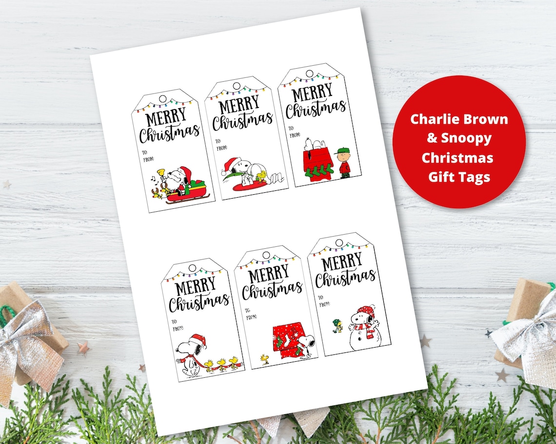 Charlie Brown & Snoopy Christmas Gift Tags Etsy