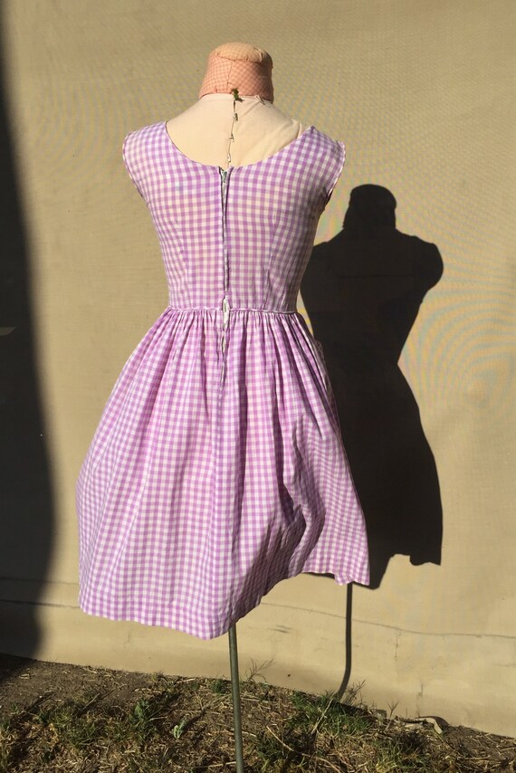 1950's Lilac Gingham Sundress - image 10