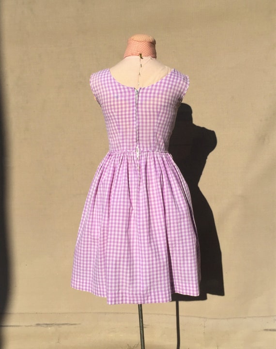 1950's Lilac Gingham Sundress - image 3