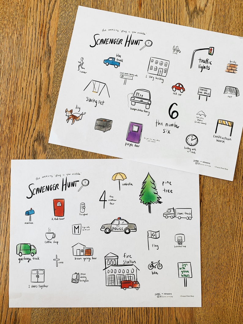 Driving Scavenger Hunt 2 pack Etsy