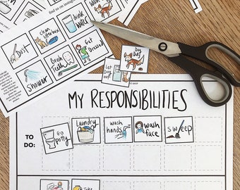 Responsibility Chore Chart, Printable Daily Routine for Kids