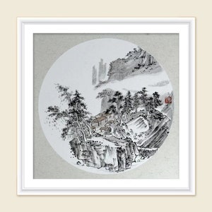 Winter--traditional Chinese ink painting watercolor landscape home office wall decoration antique art.