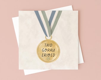 Welsh Grandad Card – Taid Gorau Erioed Medal Design, Father's Day, Birthday