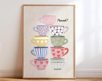 Paned? – Welsh Tea Cup Print | Cosy Welsh Kitchen Wall Art