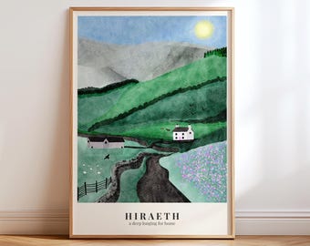 Impresión Hiraeth / Arte de la pared del campo galés