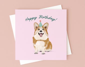 Happy Birthday Corgi Birthday Card