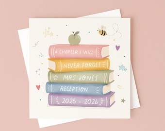 Personalised Teacher Thank You Card – Custom Name, Class, School Year