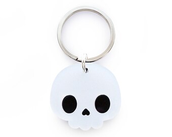 Custom Pet Tag for Dogs and Cats | Personalized Skull Pet ID Tag in Black and White Acrylic | Engraved Skull Dog Tag or Skull Cat Tag