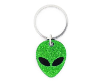 Custom Alien Pet Tag for Dogs and Cats | Personalized Extraterrestrial ID Tag in Yellow Green Purple Acrylic | Engraved Dog Tag or Cat Tag